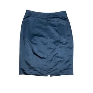 Trina Turk Black Silk Pencil Rear Slit Lace Hem Slip Skirt Women's Size 4